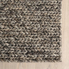 Nuloom Penelope Grey/Brown, 5' x 8', Hand-Braided, Wool & Cotton, Soft and Textured, High Traffic, Stain Resistant, Easy Clean, Durable Area Rug for Bedroom, Living Room, Dining, Foyer, Entryway