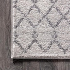 JONATHAN Y Boho Vintage Diamond Cream/Gray Runner Rug 2X14 ft, Moroccan Hype for Living Room, Bedroom, Kitchen, Office, Easy-Cleaning, High Traffic, Pet-Friendly, Non-Shedding (MOH101B-214)