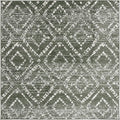 SAFAVIEH Adirondack Collection Area Rug - 6' Square, Dark Green & Ivory, Geometric Design, Non-Shedding & Easy Care, Ideal for High Traffic Areas in Living Room, Bedroom, Dining (ADR131E-6SQ)