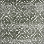 SAFAVIEH Adirondack Collection Area Rug - 6' Square, Dark Green & Ivory, Geometric Design, Non-Shedding & Easy Care, Ideal for High Traffic Areas in Living Room, Bedroom, Dining (ADR131E-6SQ)