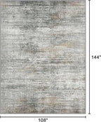 Bavni 9X12 Area Rug, Abstract Modern Living Room Rug, Large Machine Washable Rug Non-Slip, Soft Low Pile Rugs for Bedroom, Playroom, Dining Room, Granite Gray