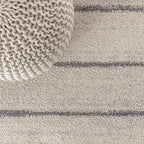 JONATHAN Y Williamsburg Minimalist Stripe Cream/Gray Indoor Area Rug, 5x8, Contemporary, Modern, Easy-Cleaning for Living Room, Bedroom, Kitchen, Pet Friendly, Non-Shedding (MOH201A-5)