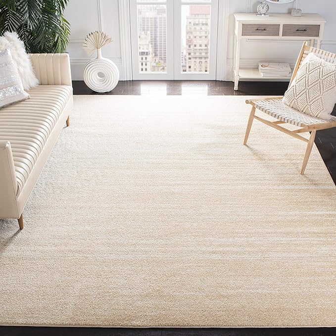 SAFAVIEH Area Rug 8x10 - Adirondack Collection - Large - Champagne & Cream, Modern Ombre Design, Non Shedding & Easy to Clean, Ideal for Living Room, Bedroom, Office, Dining Space (ADR113W)