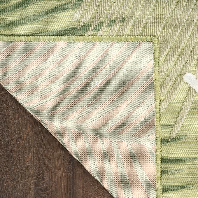 Nourison Home Suncoast Green 9' x 12' Area Rug - Easy Clean, Non Shedding, Bed Room, Living Room, Dining Room, Kitchen (9' x 12')