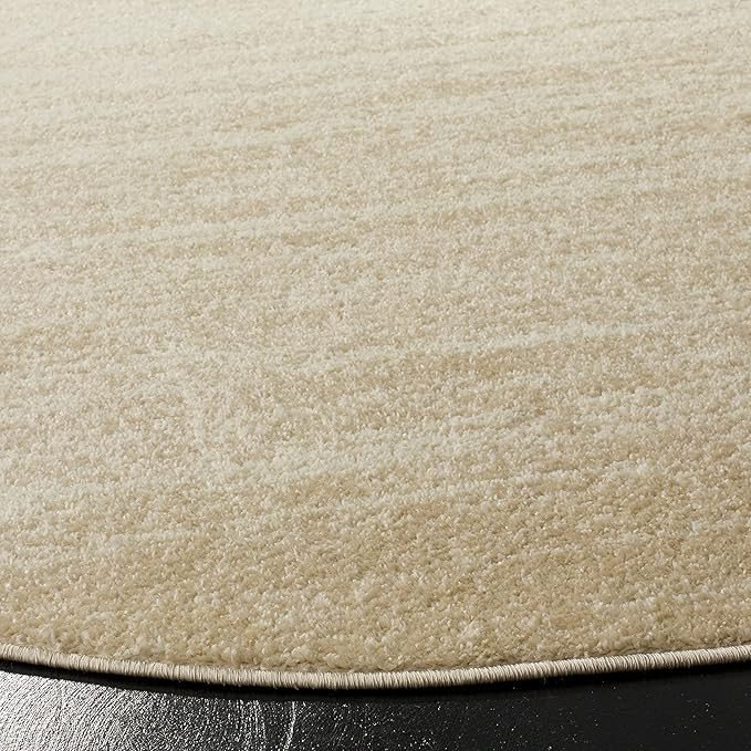 SAFAVIEH Adirondack Collection Area Rug - 4' Round, Champagne & Cream, Modern Ombre Design, Non Shedding & Easy to Clean, Ideal for Living Room, Bedroom, Office, Dining Space (ADR113W)