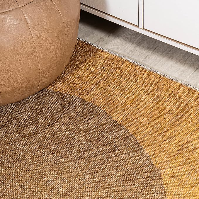 JONATHAN Y Machine Washable Indoor Area Rug 3X5 Brown/Cream/Terracotta, Demie Minimalist Graphic Circle for Living Room, Bedroom, Kitchen, Office, Easy-Cleaning, Pet-Friendly, Non-Shedding WSH114A-3