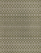Unique Loom Outdoor Trellis Collection Area Rug - Tribal Trellis (10' x 13' Rectangle, Green/ Natural)