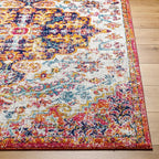 Livabliss Area Rugs - 8x10 Odelia Vintage Boho Beige Mustard Gray Area Rug for Living Room Bedroom - Floral Medallion Stain Resistant Carpet for Kitchen, Nursery, Office (7'10" x 10'3")
