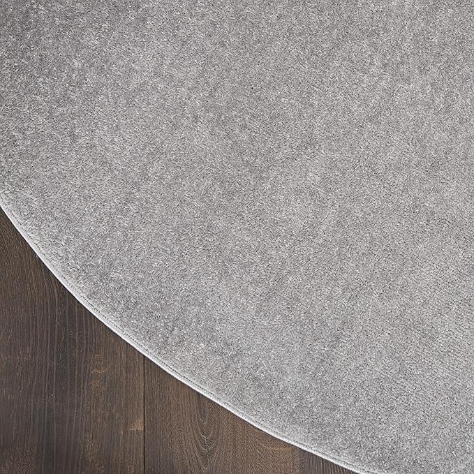 Nourison Home Nourison Essentials Silver Grey 6' x 9' Oval Area Rug - Easy Clean, Non Shedding, Bed Room, Living Room, Dining Room, Kitchen (6' x 9' Oval)