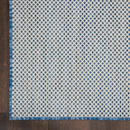 Nourison Home Courtyard Ivory Blue 2' x 6' Area Rug - Easy Clean, Non Shedding, Bed Room, Living Room, Dining Room, Kitchen (6' Runner)