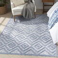 Nourison Home Versatile Denim Blue 5' x 7' Area Rug - Easy Clean, Non Shedding, Bed Room, Living Room, Dining Room, Kitchen (5' x 7')