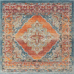 Unique Loom Isabella Collection Area Rug - Rossellini (5' 4" Square, Rust Red/ Beige)