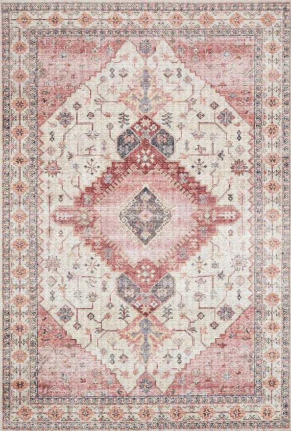 Loloi Skye Collection SKY-02 Ivory/Berry 2'-6" x 10'-0" Runner Rug