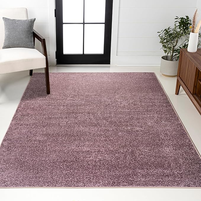 JONATHAN Y Haze Solid Low-Pile Light Purple Indoor Area Rug 12x15, Coastal,Bohemian,Minimalist,Classic, Easy-Cleaning for Living Room,Bedroom,Kitchen,Pet Friendly,Non-Shedding (SEU100R-15)