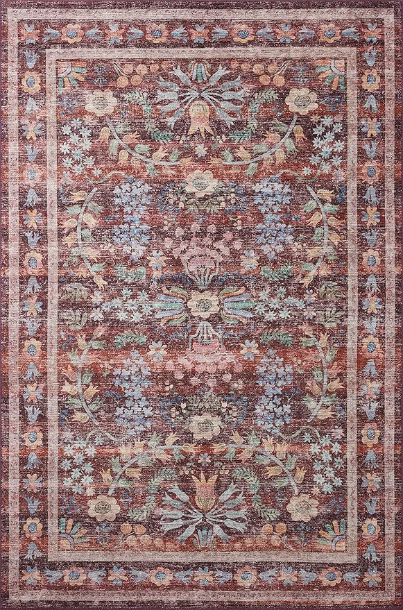 Loloi Rifle Paper Co. Maison Collection MAO-06 Red 8'-4" x 11'-6", .19" Pile Height, Area Rug