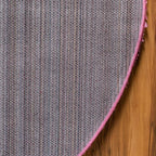 Unique Loom Solid Shag Collection Area Rug (4' 1" Round, Taffy Pink)