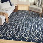Nourison Home Nourison Essentials Navy Ivory 8' x 10' Area Rug - Easy Clean, Non Shedding, Bed Room, Living Room, Dining Room, Kitchen (8' x 10')