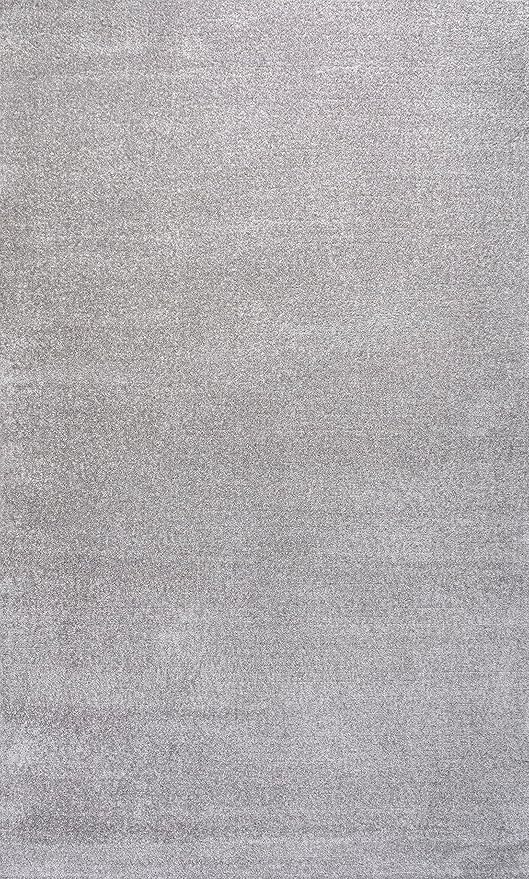 Eyely UES100K-8 Supersoft Haze Solid Low-Pile Indoor Area Rug Casual;Contemporary;Solid;Traditional, Bedroom, Kitchen, Living Room, Easy-Cleaning, Non-Shedding, 8 X 10, Light Gray