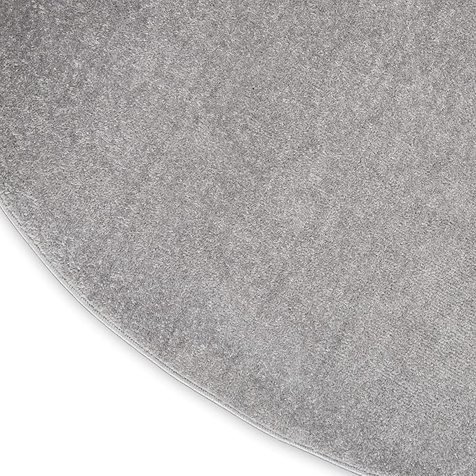 Nourison Home Nourison Essentials Silver Grey 8' x Round Area Rug - Easy Clean, Non Shedding, Bed Room, Living Room, Dining Room, Kitchen (8' x Round)