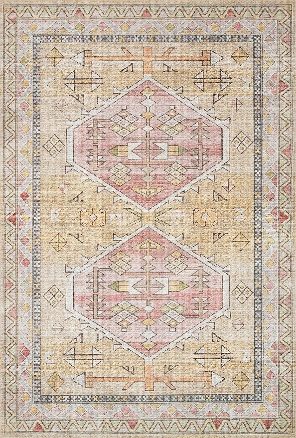 Loloi Skye Collection SKY-04 Gold/Blush 2'-6" x 10'-0" Runner Rug