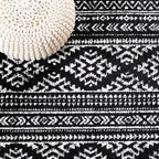 SAFAVIEH Tulum Collection Runner Rug - 2' x 15', Black & Ivory, Moroccan Boho Tribal Design, Non-Shedding & Easy to Clean, Ideal for Living Room, Hallway, Foyer, Bedroom (TUL272Z)