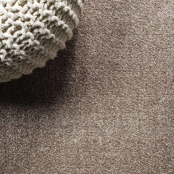 Eyely UES100J-210 Supersoft Haze Solid Low-Pile Indoor Runner Rug Casual;Contemporary;Solid;Traditional, Bedroom, Kitchen, Living Room, Easy-Cleaning, Non-Shedding, 2 X 10, Brown
