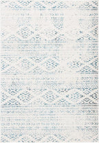 SAFAVIEH Area Rug 10x13 - Tulum Collection - Large - Ivory & Turquoise, Moroccan Boho Tribal Design, Non-Shedding & Easy to Clean, Ideal for Living Room, Bedroom, Dining Space (TUL272E)