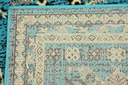 Unique Loom Taftan Collection Border Geometric Tribal Inspired Design Area Rug (2' 2 x 8' 2 Runner, Turquoise/ Gray)