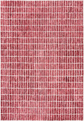 Hand-Tufted 100% Wool Area Rug – Unique Modern Geometric Grid Pattern, Soft Plush Textured Carpet for Living Room, Bedroom, Dining Room & Entryway (Brick Red, 8' x 10')