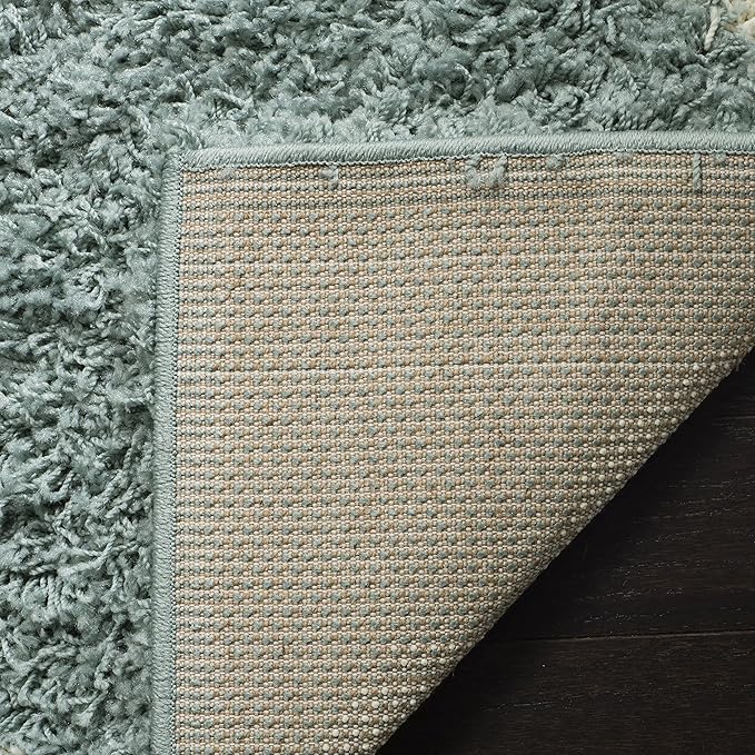 SAFAVIEH Dallas Shag Collection Area Rug - 10' x 14', Seafoam & Ivory, Trellis Design, Non-Shedding & Easy Care, 1.5-inch Thick Ideal for High Traffic Areas in Living Room, Bedroom (SGD257C)