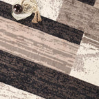 Superior Indoor Area Rug, Plush Carpet Cover, for Kids or Pets, Hallway, Entryway, Living Room, Dining, Bedroom, Office, Kitchen, Modern Geometric Patchwork, Rockwood Collection, 12' x 15', Chocolate