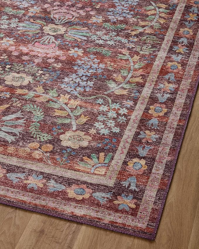 Loloi Rifle Paper Co. Maison Collection MAO-06 Red 2'-6" x 7'-6", .19" Pile Height, Runner Rug