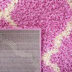 SAFAVIEH Dallas Shag Collection Accent Rug - 3' x 5', Pink & Ivory, Trellis Design, Non-Shedding & Easy Care, 1.5-inch Thick Ideal for High Traffic Areas in Entryway, Living Room, Bedroom (SGD257I)