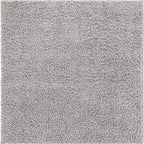 Unique Loom Davos Shag Collection Area Rug - Solid (5' 1" Square, Sterling)