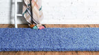 Unique Loom Solid Shag Collection Area Rug (2' 7" x 10' Runner, Periwinkle Blue)
