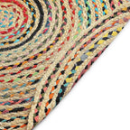REDEARTH · Jute Cotton Chindi Area Rug - 3' Round Rug, Handwoven, Non-Shedding, Soft & Durable – Multi Tones for Home Décor in Living Room, Dining Room, Bedroom