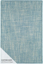 Dash and Albert Crosshatch Wool Area Rug - 2.5' x 8' Runner Aegean Solid Hand Micro Hooked Accent Rug - Durable, High Traffic Areas Bedroom, Hallway, Stairs