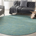 Nourison Home Nourison Essentials Blue Green 8' x Round Area Rug - Easy Clean, Non Shedding, Bed Room, Living Room, Dining Room, Kitchen (8' x Round)