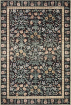 Loloi Rifle Paper Co. Eden Collection EDE-02 Mughal Garden Black 7'-6" x 9'-6" Area Rug feat. CloudPile™