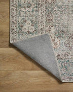 Loloi Chris Loves Julia Jules Collection JUL-08 Emerald/Antique Ivory 3'-6'' x 5'-6'', .13" Pile Height, Accent Rug