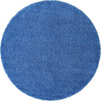 Unique Loom Solid Shag Collection Area Rug (7' 1" Round, Periwinkle Blue)