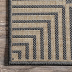 Nuloom Asha Dark Grey/Ivory, 10' x 13', Casual, Striped Border, Soft and Cozy, High Traffic, Stain Resistant, Easy Clean, Durable Area Rug for Indoor/Outdoor Patio, Deck, Porch, Garden, Courtyard