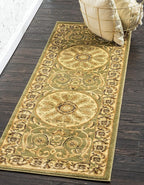 Unique Loom Versailles Collection Traditional Classic Medallion Floral Motif Area Rug (2' 7 x 10' 0 Runner, Green/ Ivory)