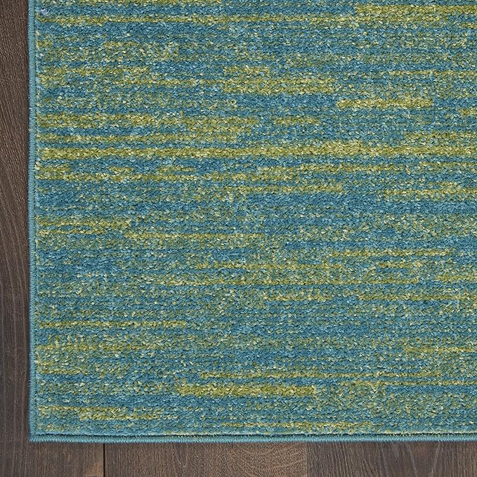 Nourison Home Nourison Essentials Blue Green 2' x 4' Area Rug - Easy Clean, Non Shedding, Bed Room, Living Room, Dining Room, Kitchen (2' x 4')