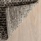 Nuloom Penelope Grey/Brown, 7'6" x 9'6", Hand-Braided, Wool & Cotton, Soft and Textured, High Traffic, Stain Resistant, Easy Clean, Durable Area Rug for Bedroom, Living Room, Dining, Entryway