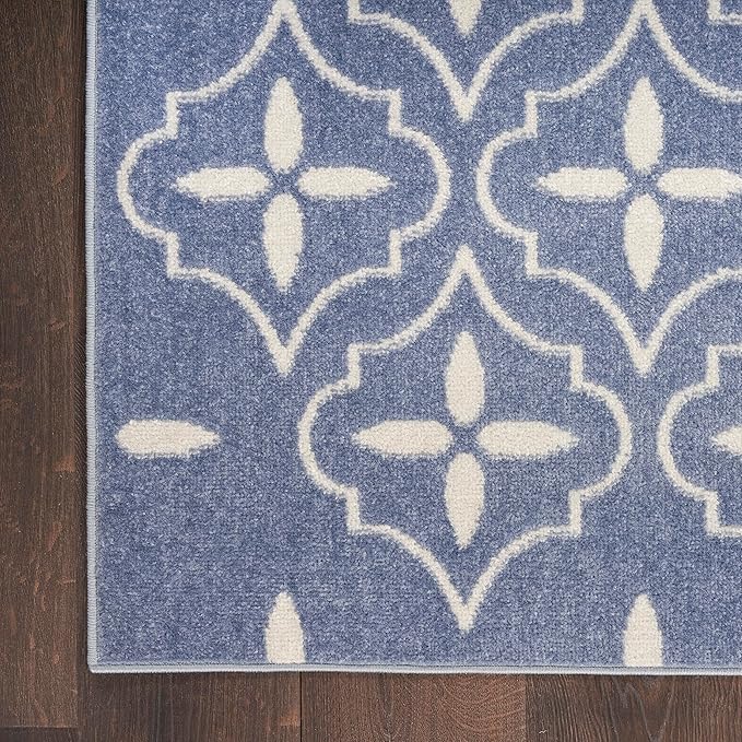 Nourison Home Nourison Essentials Blue Ivory 8' x 10' Area Rug - Easy Clean, Non Shedding, Bed Room, Living Room, Dining Room, Kitchen (8' x 10')