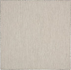 Nourison Home Courtyard Ivory Silver 5' x Square Area Rug - Easy Clean, Non Shedding, Bed Room, Living Room, Dining Room, Kitchen (5' x Square)