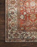 Loloi Layla Collection LAY-05 Ocean/Multi 2'-0" x 5'-0" .13" Thick Accent Rug, Soft, Durable, Vintage Inspired, Distressed, Low Pile, Non-Shedding, Easy Clean, Printed, Living Room Rug