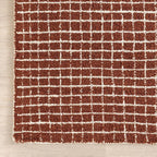 Rugs USA 8'6" x 11'6" Melrose Checked Wool Indoor Area Rug, Contemporary Farmhouse Chestnut/Ivory for Living Room, Bedroom, Office, Entryway, Hallway