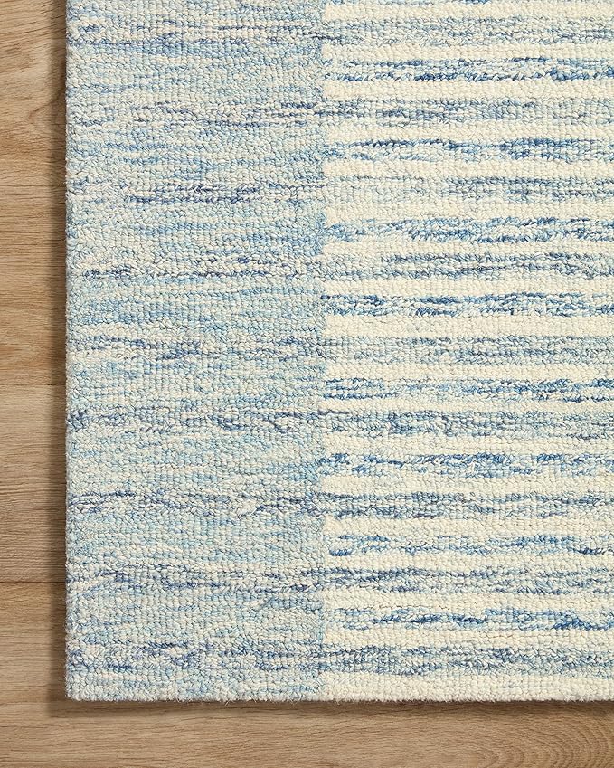 Loloi Chris Loves Julia Chris Collection CHR-01 Ivory/Denim 8'-6'' x 11'-6'', .50" Pile Height, Area Rug